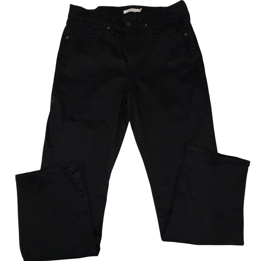 Levi's Classic Straight Jeans Womens 10S W30 L28 Black Stretch Denim
